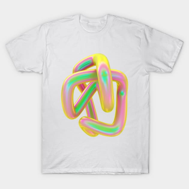 Pastel pink 3D holographic swerl T-Shirt by collectiveunconscious3D